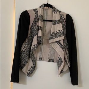 BCNU Black and cream tribal patterned jacket